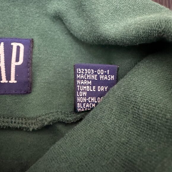 VTG Gap Long Sleeve Turtleneck Shirt Men's XL Green Pullover Blank Plain USA 90s - Picture 4 of 7